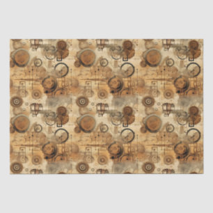 Grunge Rustic Steampunk Clock (1) Tissue Paper