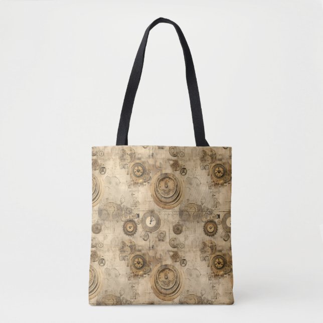 Grunge Rustic Steampunk Clock (2) Tote Bag (Front)