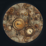 Grunge Rustic Steampunk Clock (3) Paper Plate<br><div class="desc">Whether you're a seasoned steampunk enthusiast or simply appreciate artistry in everyday life,  this paper plate adds an artistic touch to your meals for any event. This exceptional design celebrates the ingenuity of the Victorian era,  fusing vintage aesthetics with the mechanical charm of steampunk. Order yours now!</div>