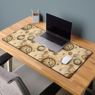 Grunge Rustic Steampunk Clock (6) Desk Mat