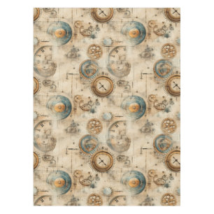 Grunge Rustic Steampunk Clock (7) Tablecloth