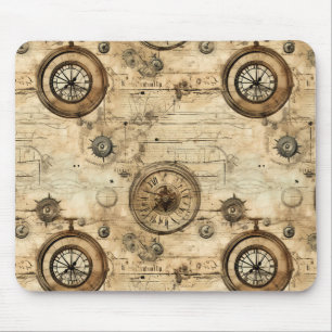 Grunge Rustic Steampunk Clock (9) Mouse Mat