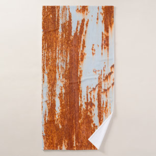 grunge rusty steel wall background and texture bath towel