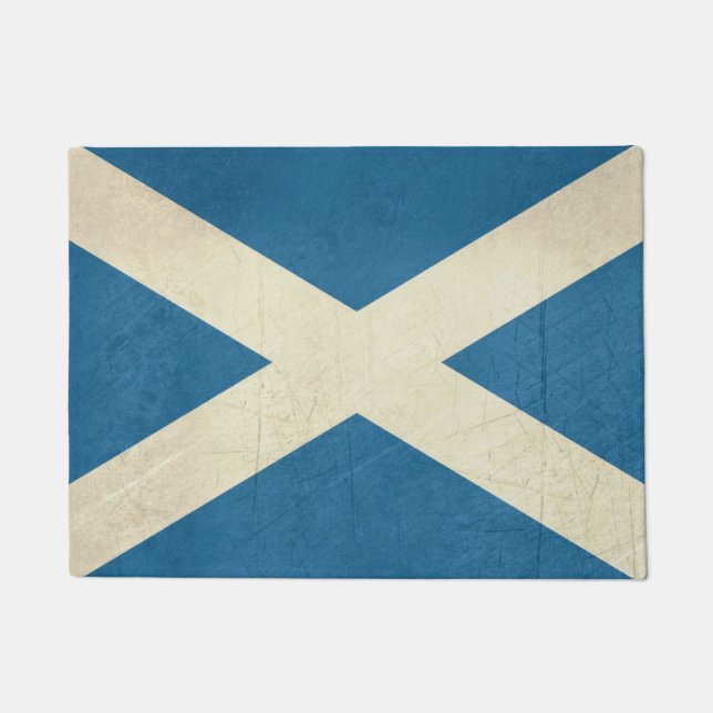 Grunge Scottish Flag Illustration Doormat (Front)