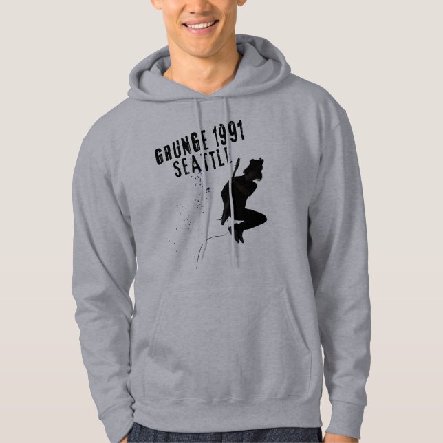 Grunge Seattle 1991 Music Scene Love Seattle Vinta Hoodie (Front)