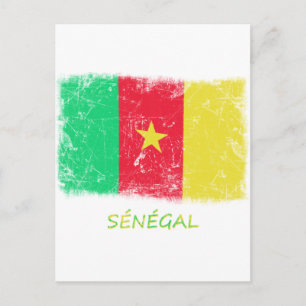 Grunge Senegal Flag Postcard