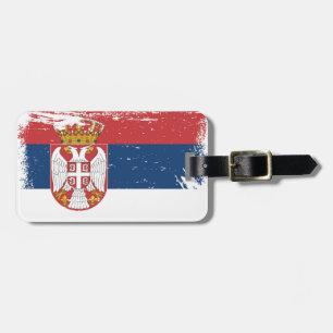 Grunge Serbia Flag Luggage Tag
