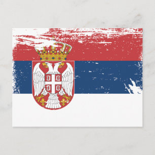 Grunge Serbia Flag Postcard