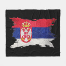 Grunge Serbian flag, Brush stroke, Serbia flag