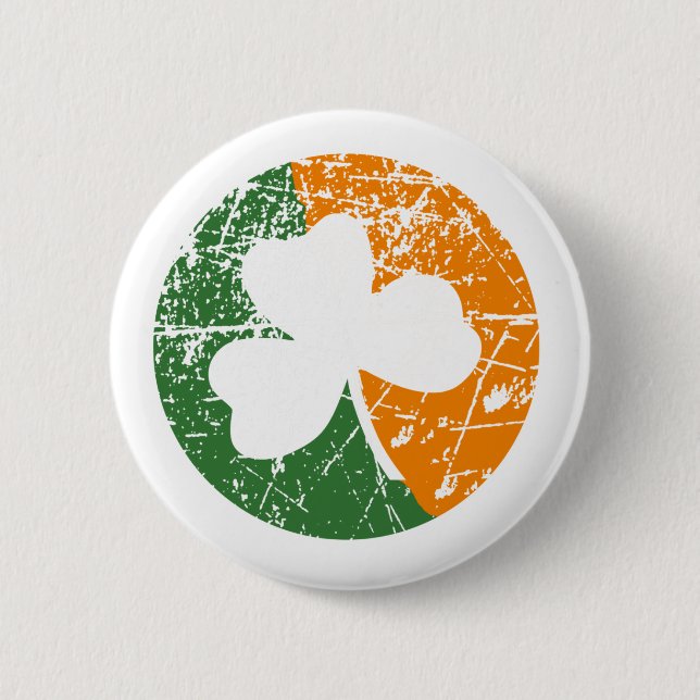 Grunge Shamrock 6 Cm Round Badge (Front)