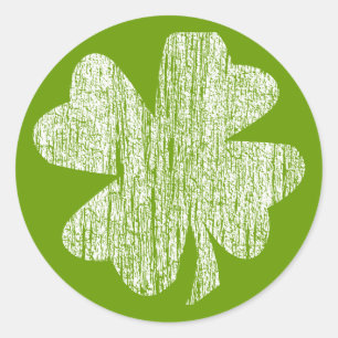 Grunge Shamrock Classic Round Sticker