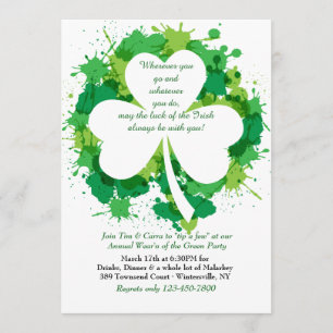Grunge Shamrock St. Patrick's Day Invitation