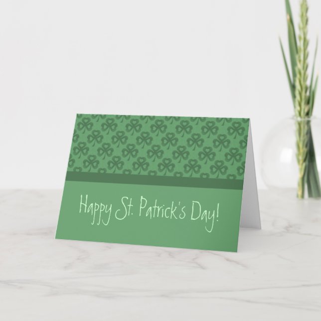 Grunge Shamrocks Greeting Card (Front)