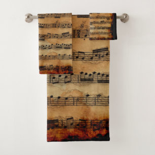 Grunge Sheet Music Music-lover's Bath Towel Set