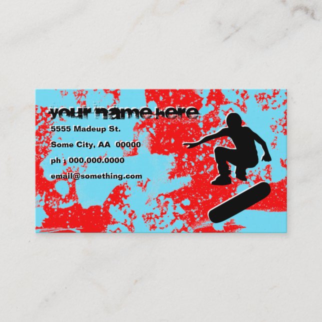grunge skateboarding business card (Front)