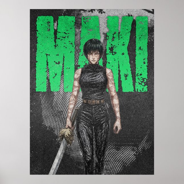 Grunge Sketch Anime Character Illustration Poster (Front)