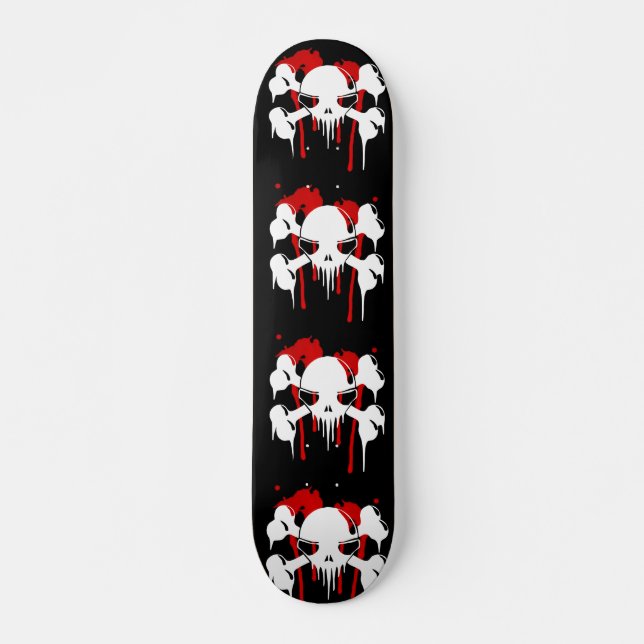 Grunge Skull And Bones Pattern Skateboard (Front)