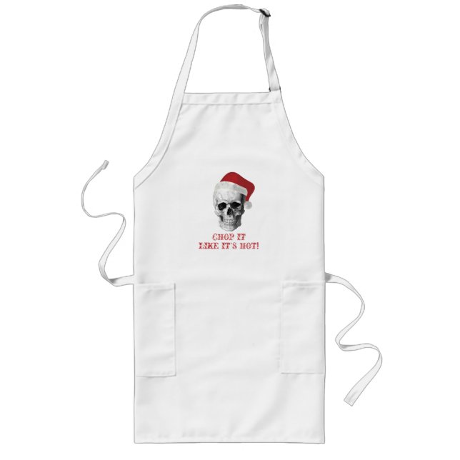 Grunge Skull Santa Long Apron (Front)
