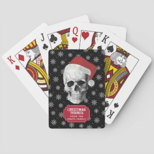 Grunge Skull Santa Playing Cards