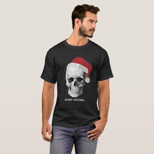 Grunge Skull Santa T-Shirt (Front Full)