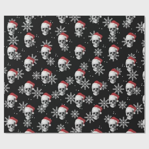 Image of Grunge Skull Santa Wrapping Paper
