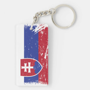 Grunge Slovakia Flag Key Ring