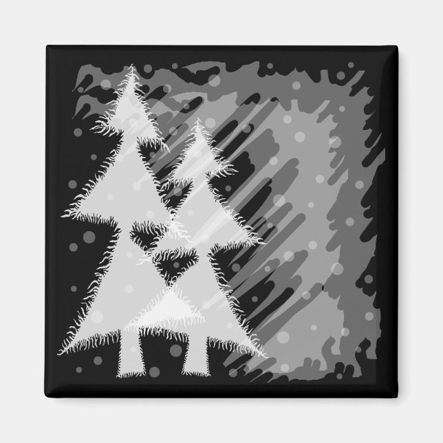 grunge snowy forest magnet (Front)