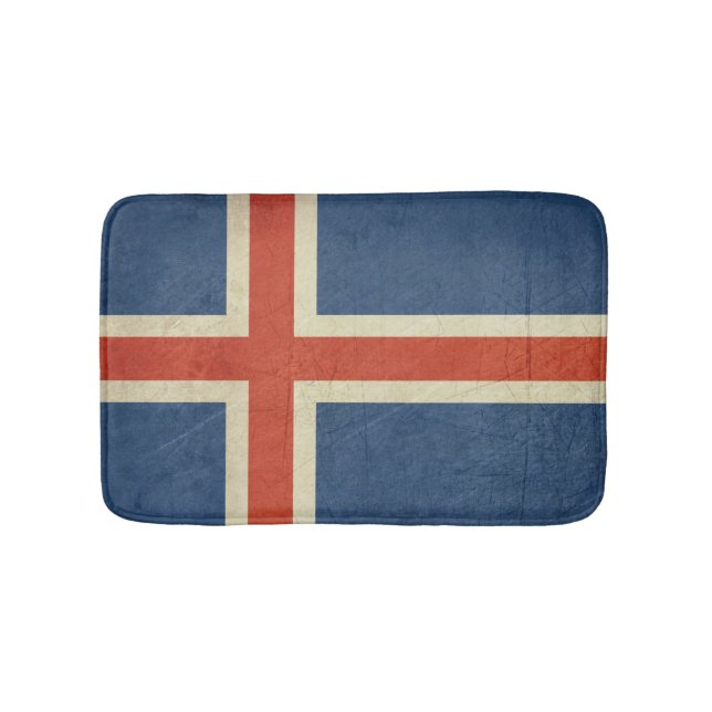 Grunge sovereign state flag of Iceland Bath Mat (Front)
