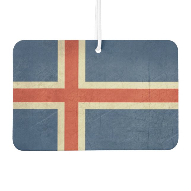 Grunge sovereign state flag of Iceland Car Air Freshener (Front)