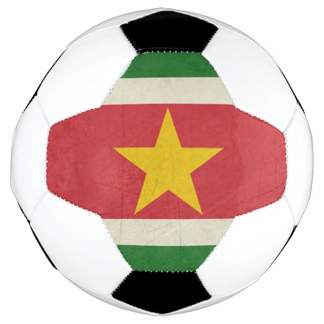 Grunge sovereign state flag of Suriname Football (Front)