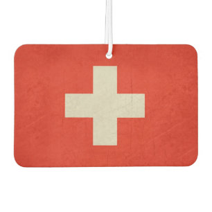 Grunge sovereign state flag of Switzerland Car Air Freshener