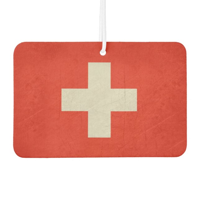 Grunge sovereign state flag of Switzerland Car Air Freshener (Front)
