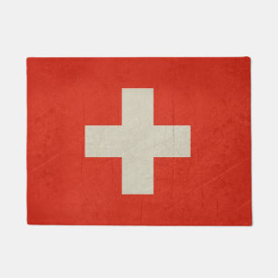 Grunge sovereign state flag of Switzerland Doormat