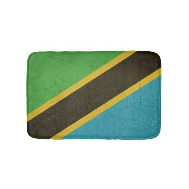 Grunge Sovereign state flag of Tanzania Bath Mat (Front)