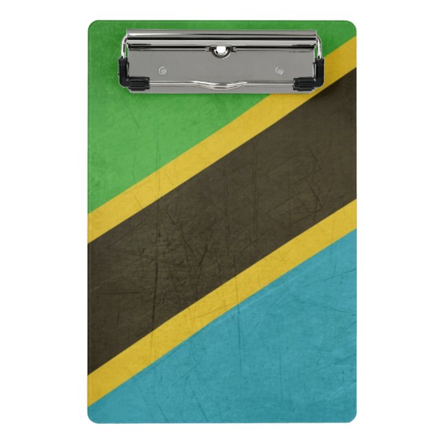 Grunge Sovereign state flag of Tanzania Mini Clipboard (Front)