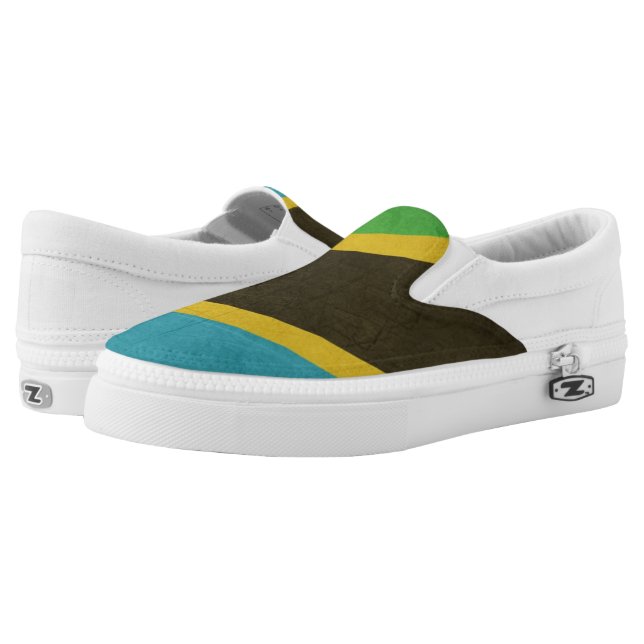 Grunge Sovereign state flag of Tanzania Slip On Shoes (Pair)