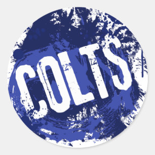 GRUNGE & SPLATTER COLTS CLASSIC ROUND STICKER