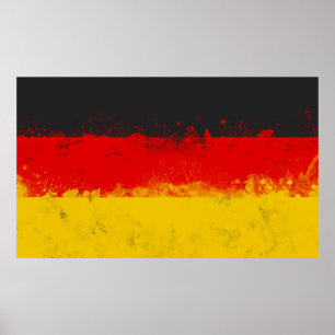 Grunge Splatter Painted Flag of Germany Poster
