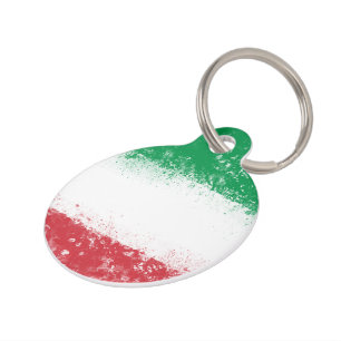 Grunge Splatter Painted Flag of Italy Pet Tag