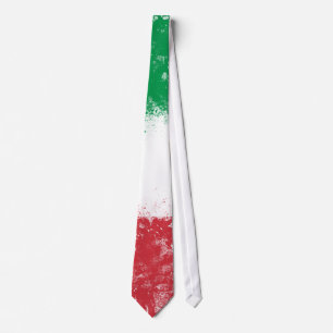 Grunge Splatter Painted Flag of Italy Tie