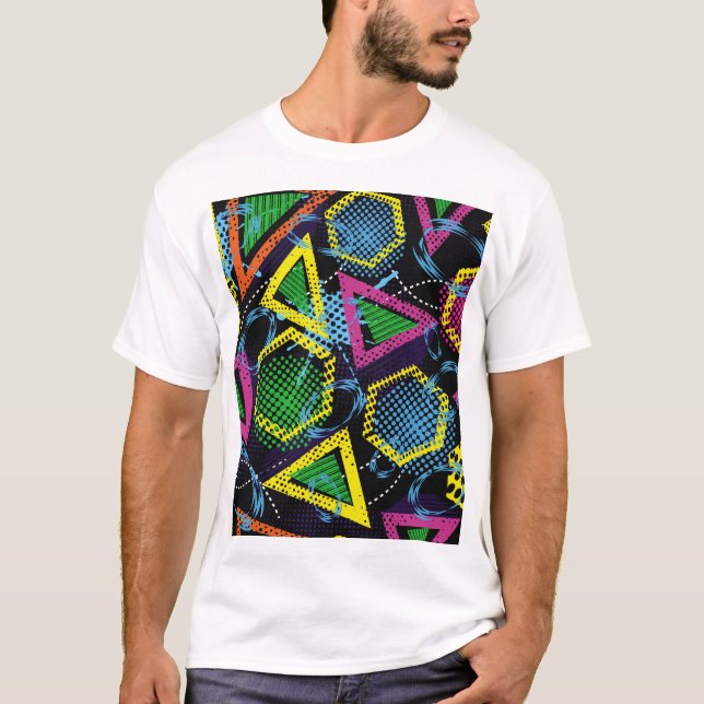 Grunge sport pattern, children's design. T-Shirt (Front)