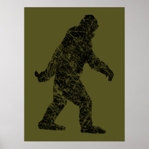 Grunge Squatchin Bigfoot Style Poster