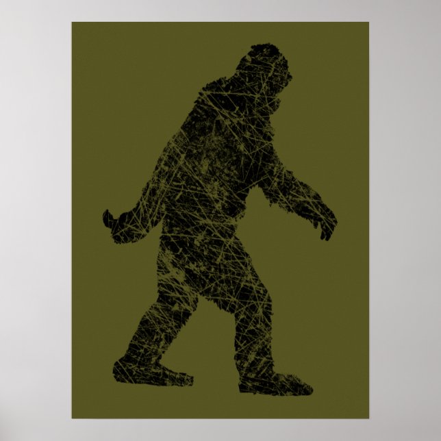 Grunge Squatchin Bigfoot Style Poster (Front)