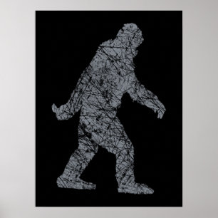 Grunge Squatchin Bigfoot Style Poster