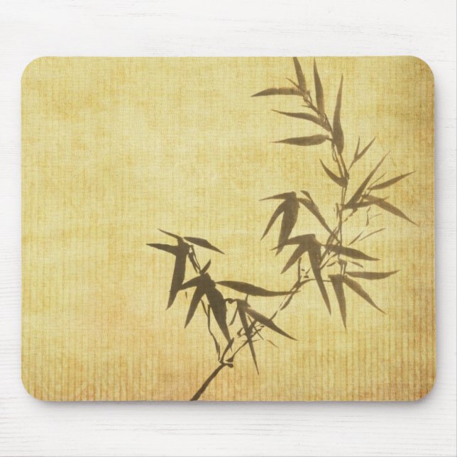 Grunge Stained Bamboo Paper Background Mouse Mat (Front)