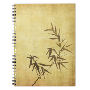 Grunge Stained Bamboo Paper Background Notebook