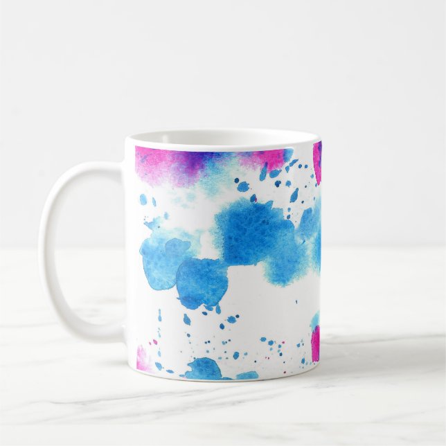 Grunge Stains Watercolor Texture Coffee Mug (Left)