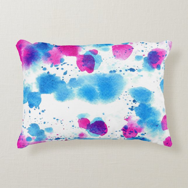 Grunge Stains Watercolor Texture Decorative Cushion (Front)