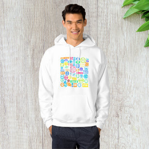 Grunge Stamp Collection Colourful Retro Text Hoodie