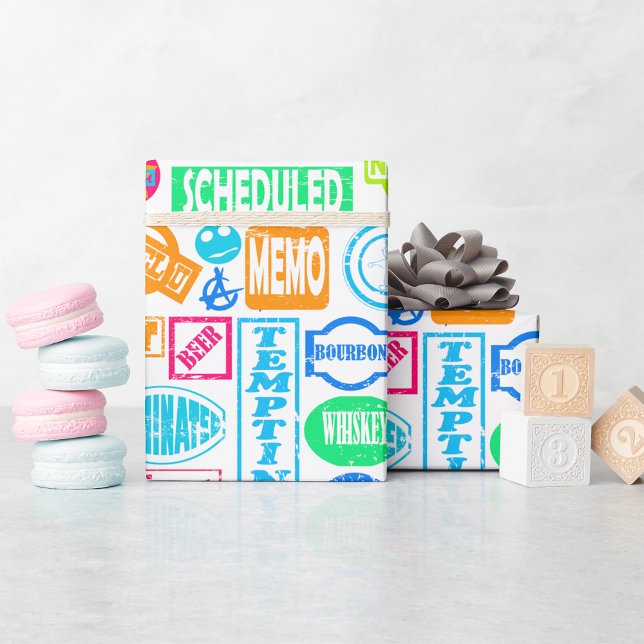 Grunge Stamp Collection Wrapping Paper (Creator Uploaded)
